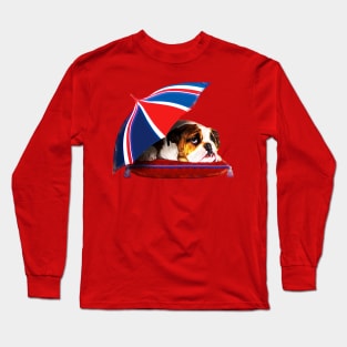 English Bulldog Puppy with umbrella Long Sleeve T-Shirt